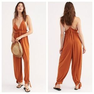 🆕 NWOT Free People Beach Malibu Jumpsuit - Orange - READ DESCRIPTION